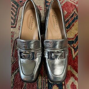 Alex Marie The Felix Metallic buckle detail heeled Loafers size 7.5 slip-ons
